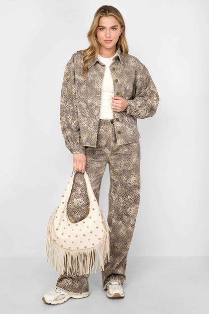 de cowgirl & dol op luipaardprint jeans