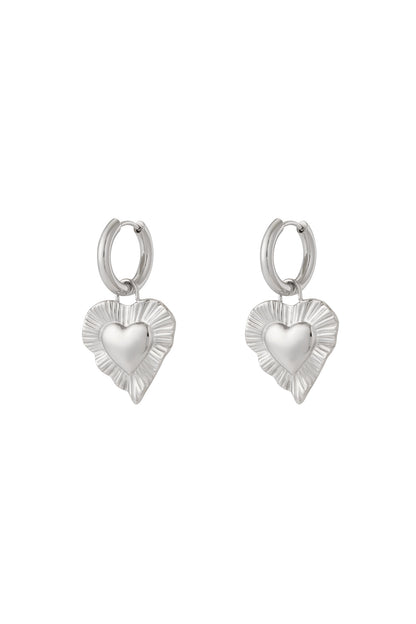 Elegant 14K Gold Plated Heart Drop Earrings for Daily Wear