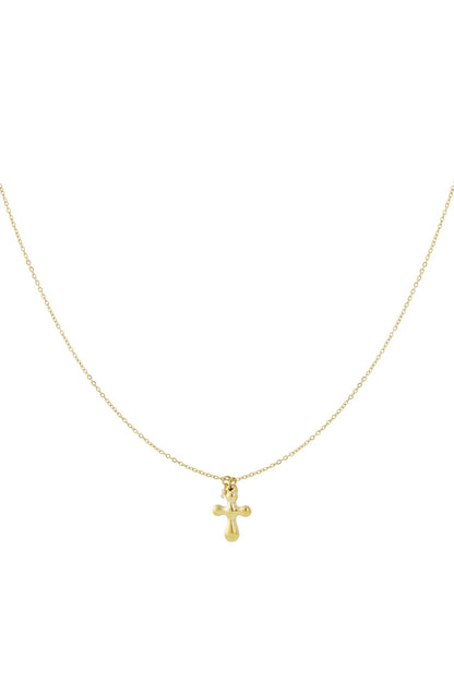 Elegant Cross Pendant Necklace in Silver and Gold