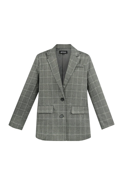Elegant Checkered Ladies' Suit Set for Fall/Winter