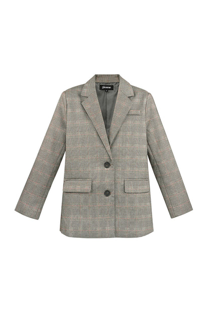 Elegant Checkered Ladies' Suit Set for Fall/Winter