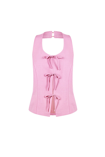 Stylish Bow Sleeveless Top for Spring/Summer