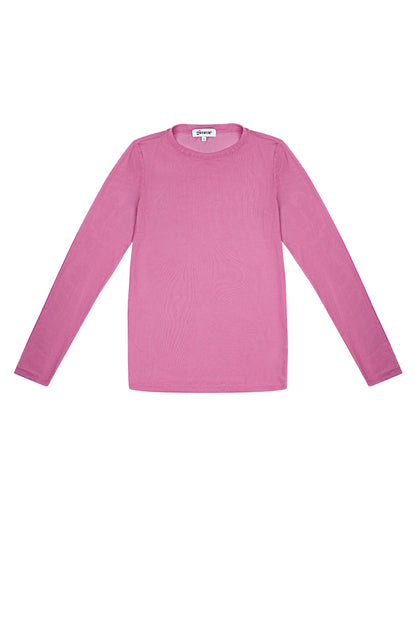 Elegant Long Sleeve Top in Pink and Red - Comfort Meets Style