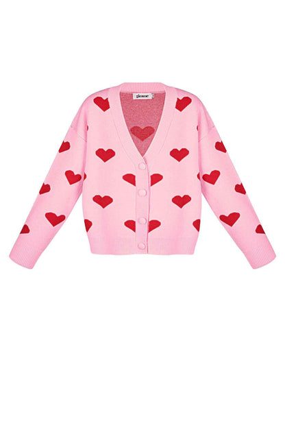 Cute Heart Knit Cardigan for Fall/Winter