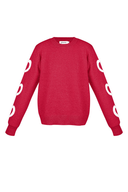 Cozy Knit Sweater for Fall Winter, Pink & Red Options