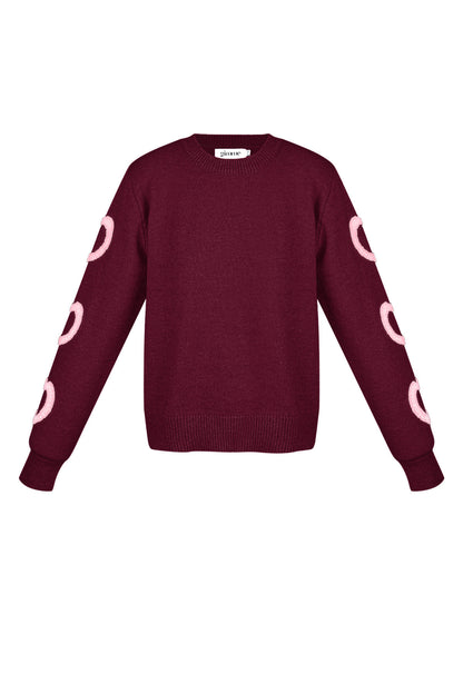 Cozy Knit Sweater for Fall Winter, Pink & Red Options