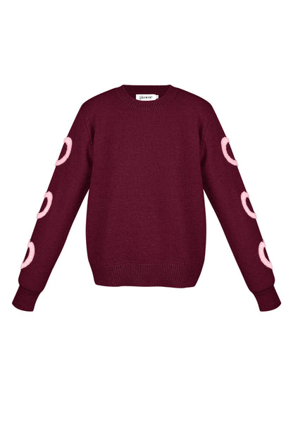 Cozy Knit Sweater for Fall Winter, Pink & Red Options