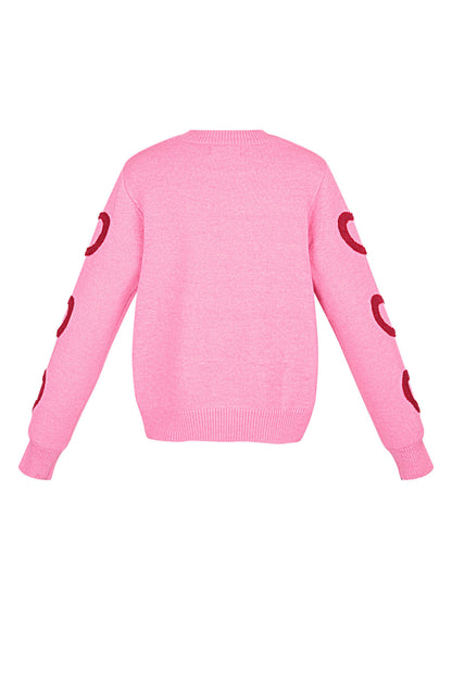 Cozy Knit Sweater for Fall Winter, Pink & Red Options