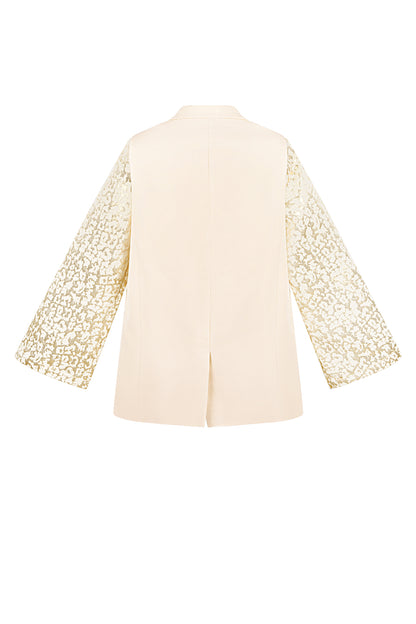 Elegant Ladies' Suit Set in Pink, Purple & Cream