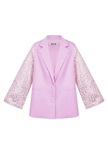 Elegant Ladies' Suit Set in Pink, Purple & Cream