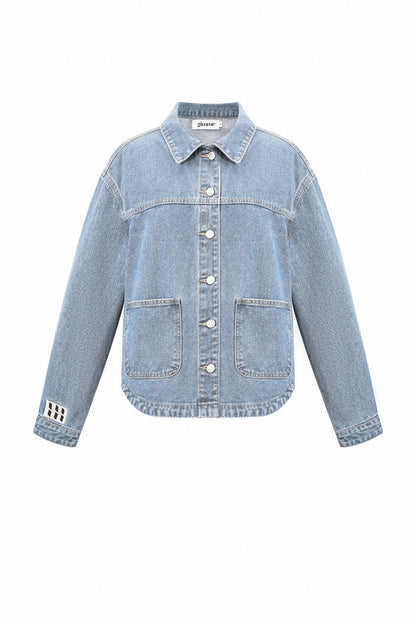 Stylish All-Fit Denim Jacket in Blue and Light Blue