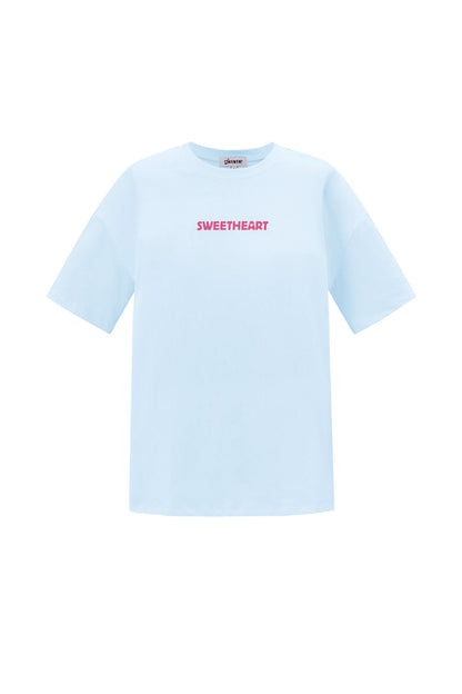 Comfortable All Fit Knitted T-Shirt in Grey & Baby Blue