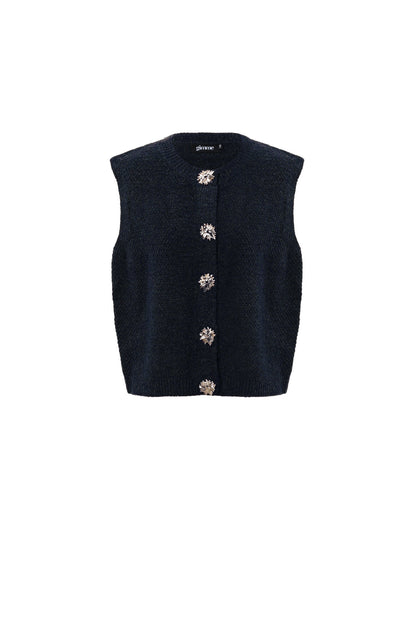 Gebreide Polyestervezel Vrouwen Gebreide Vest Casual Solide Kleur