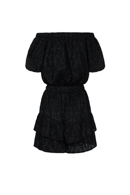 Elegant Apricot & Black Ruffle Edge Bodysuit