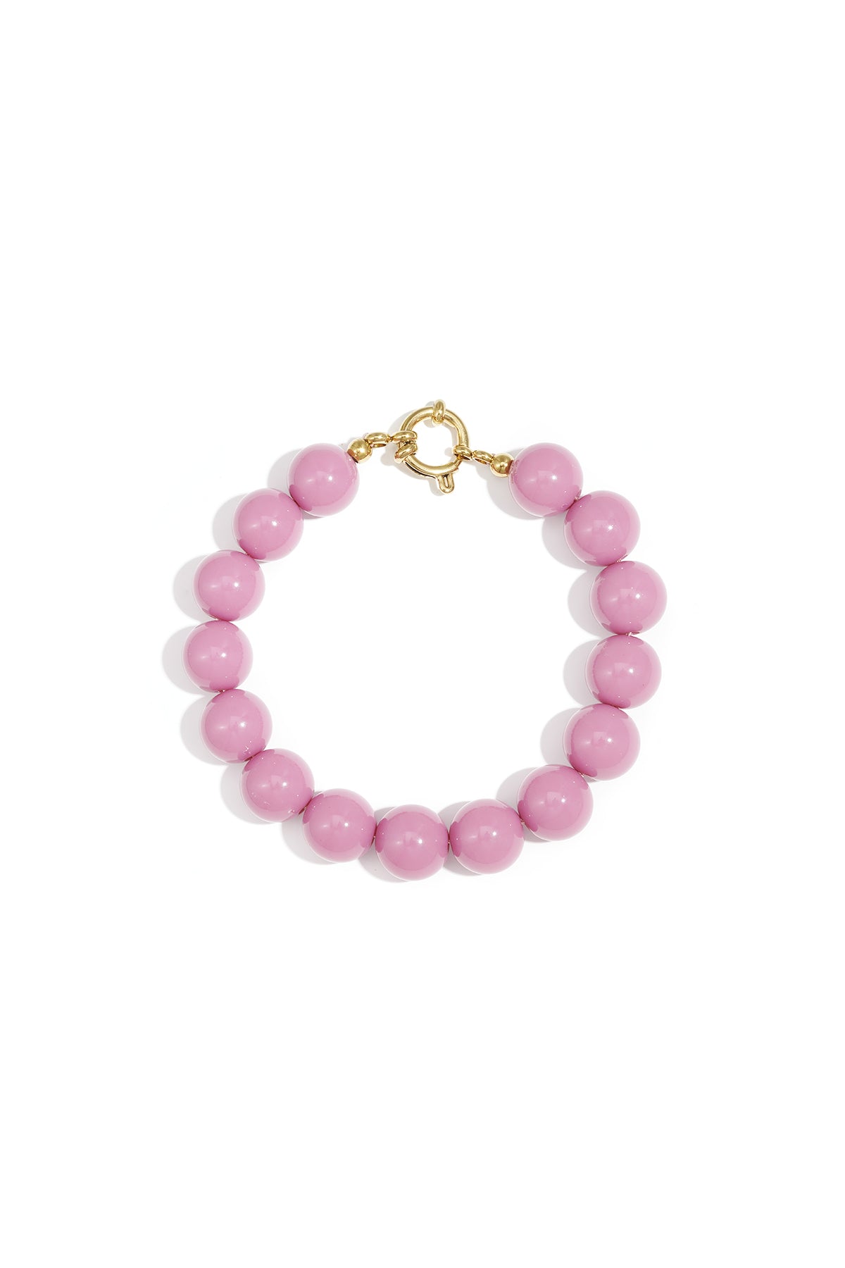 Necklace with medium beads and front closure-12mm