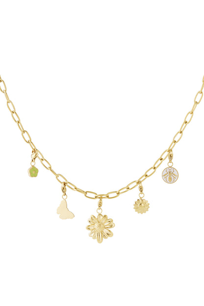 Elegant 14K Gold Plated Flower Pendant Necklace