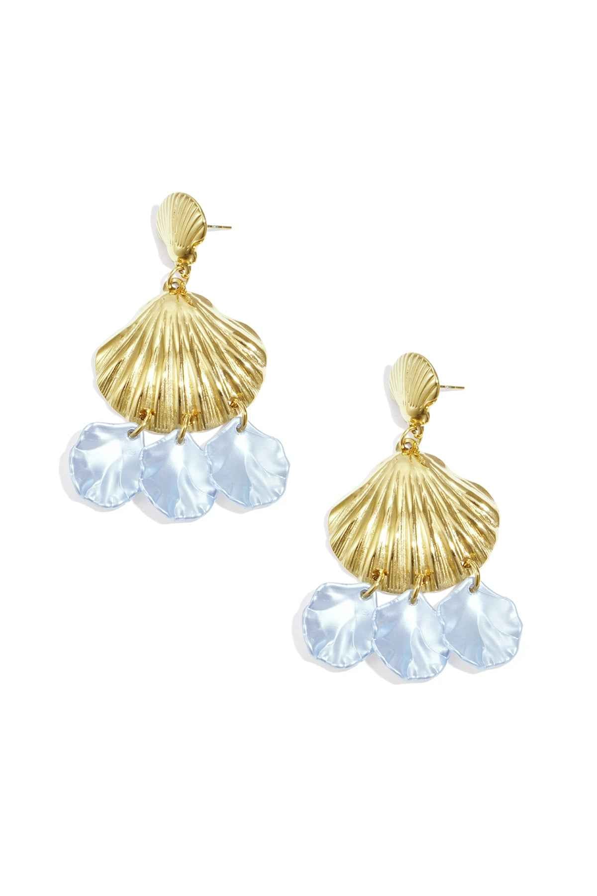Earrings with shells and mother of pearl