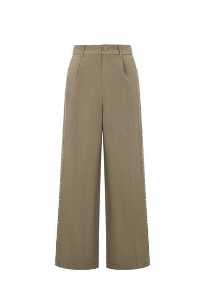 Elegant Wide Leg Pants for Women - All Fit, Mid Waist