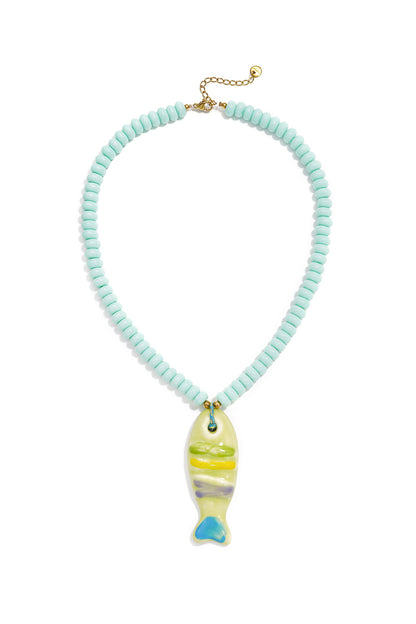 Charming Ceramic Fish Beaded Necklace for Summer