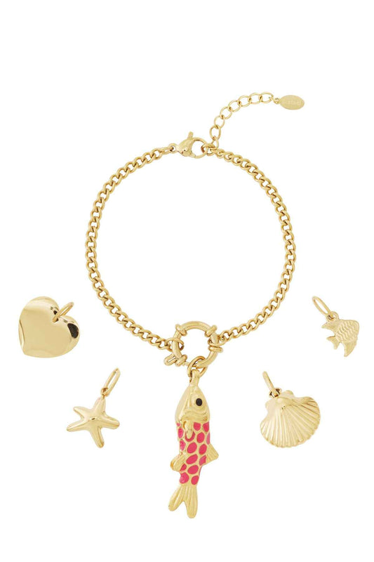 Elegant 14K Gold Plated Fish Charm Bracelet for Spring