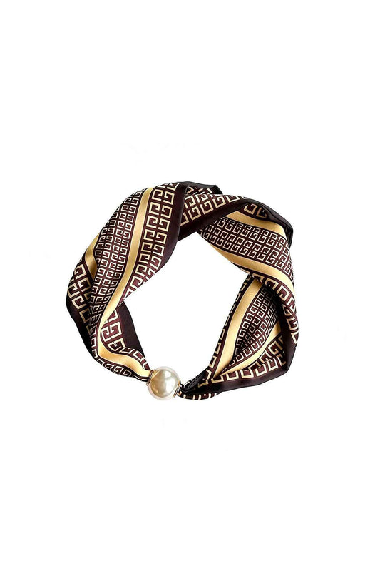 Zomersjaals met geometrische vormen, retro design, polyester, dagelijkse accessoires