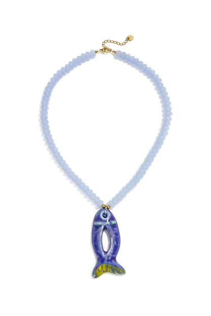 Charming Ceramic Fish Beaded Necklace for Summer