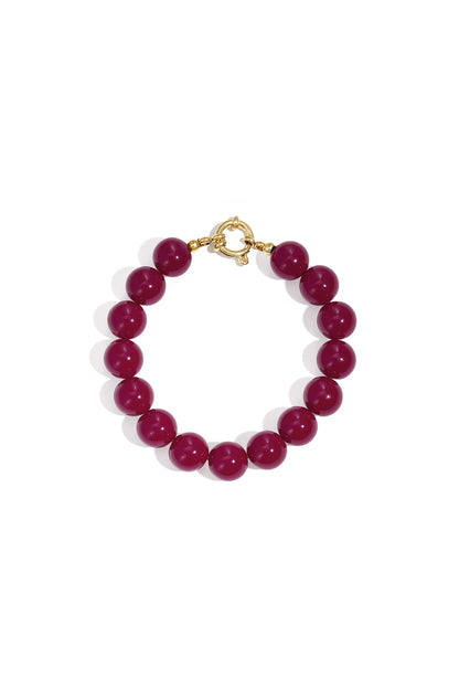 Necklace with medium beads and front closure-12mm