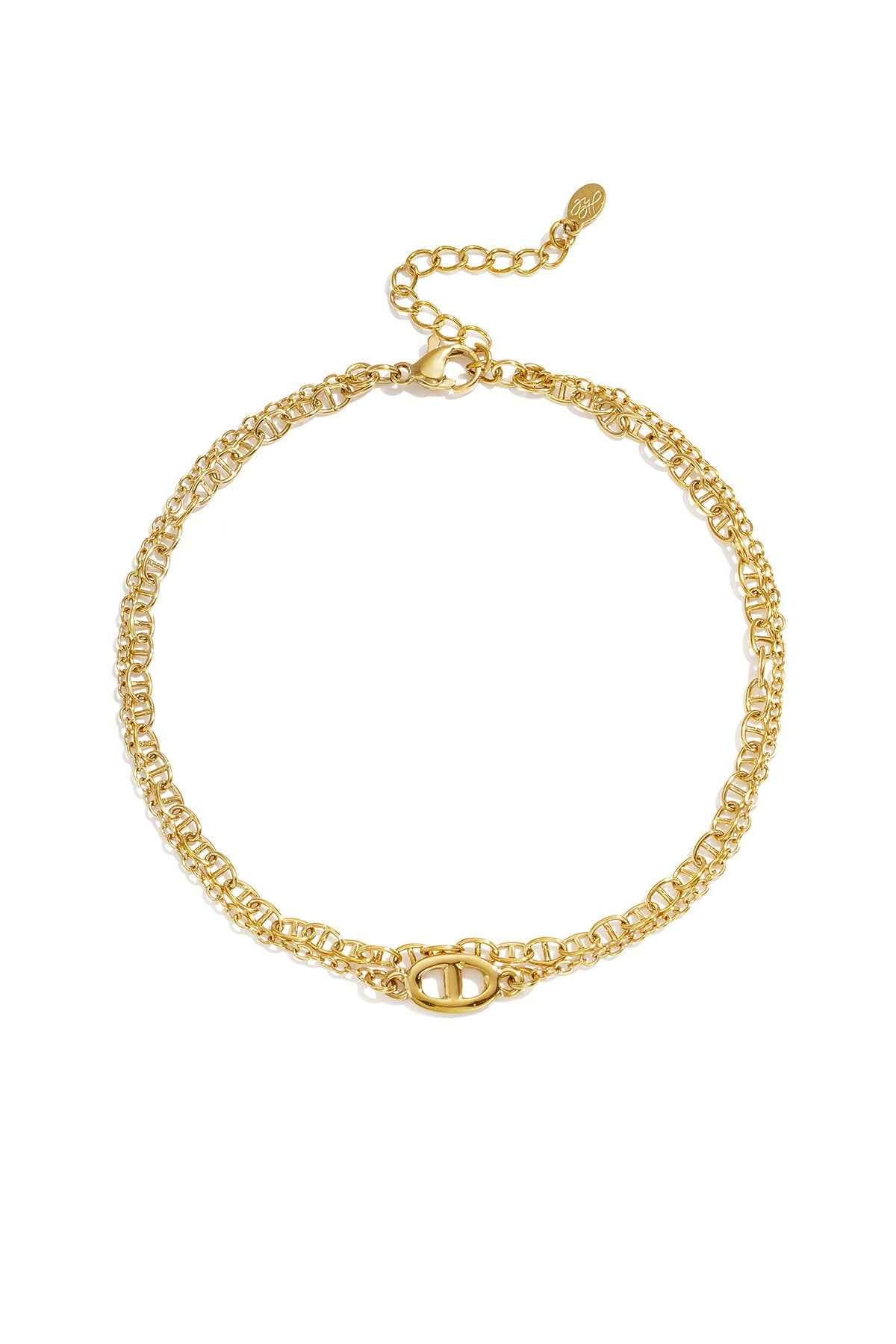 Stylish Gold Multi-Layered Ankle Bracelet