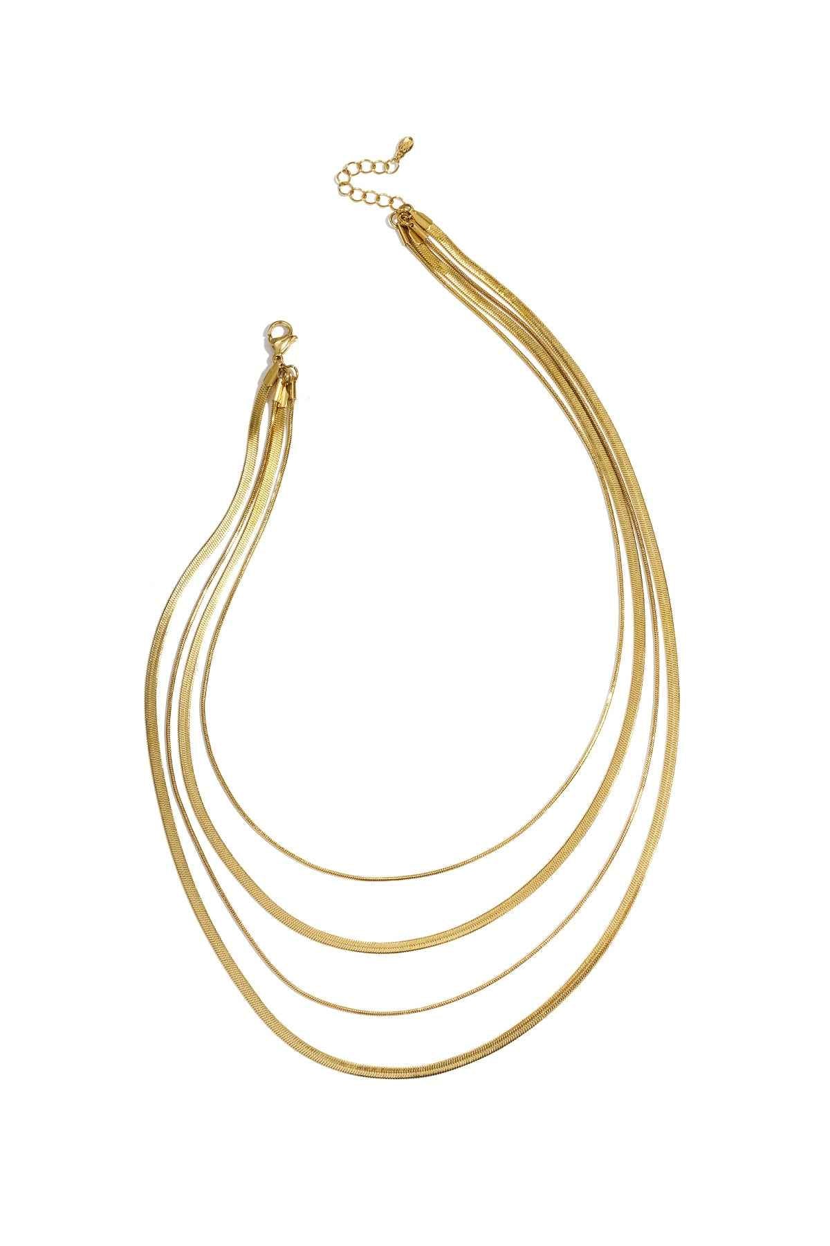 Layered herringbone necklaces