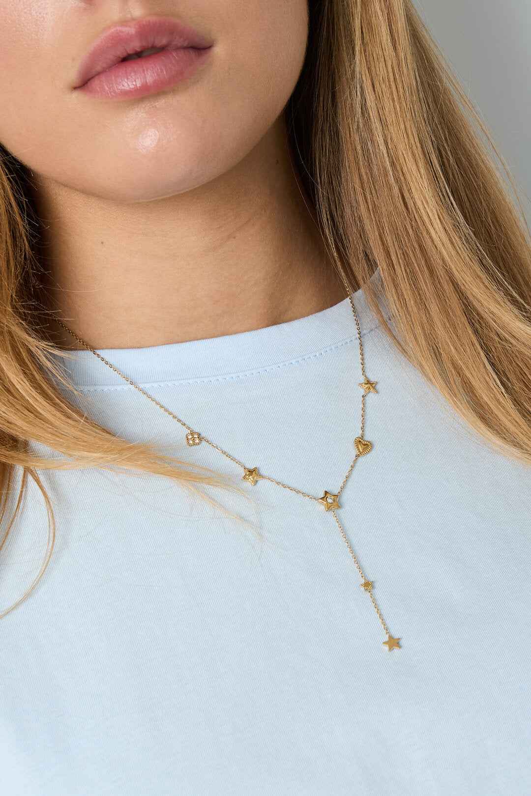 Elegant Heart & Star Pendant Necklace for Women