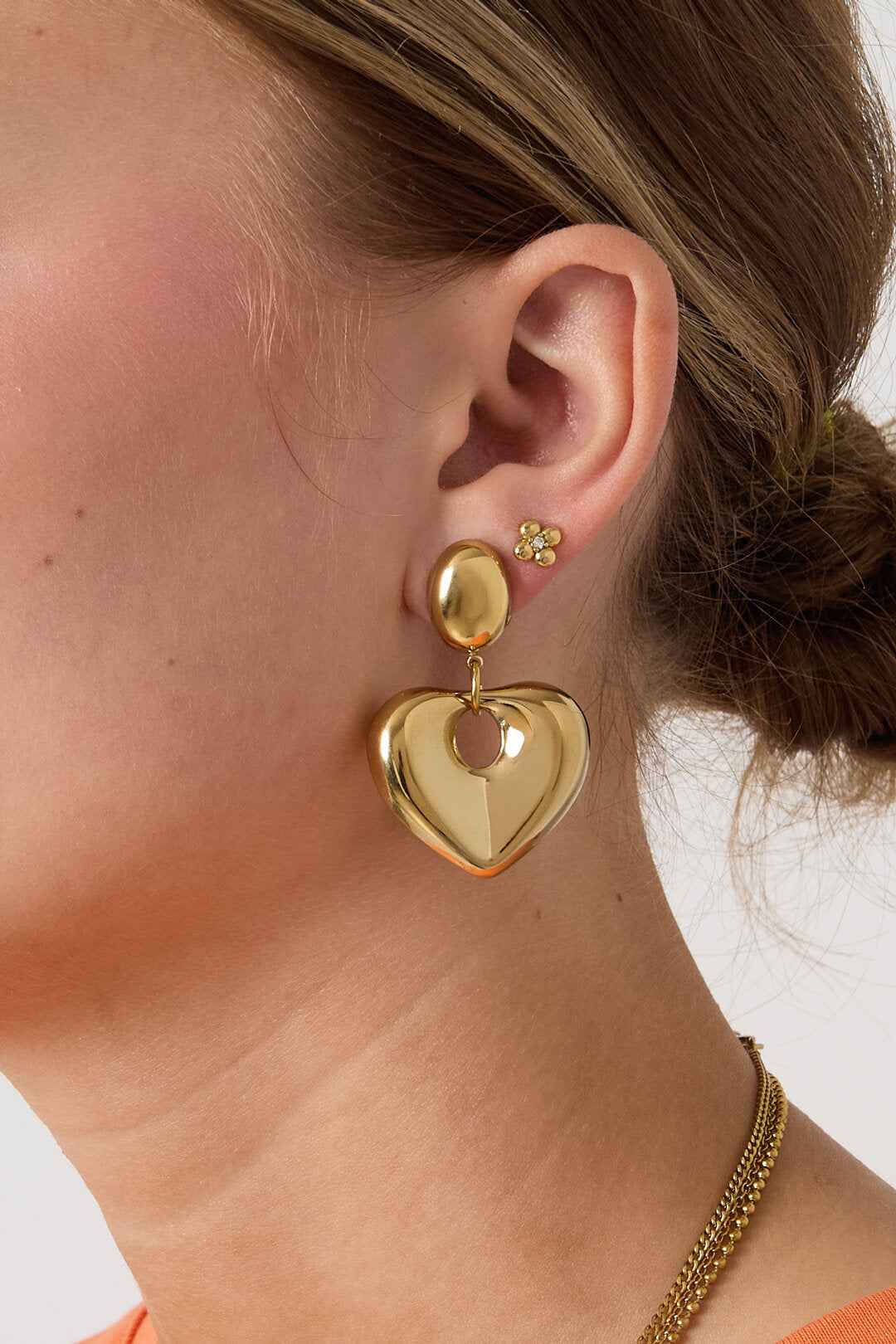 Statement puffy hart oorbellen