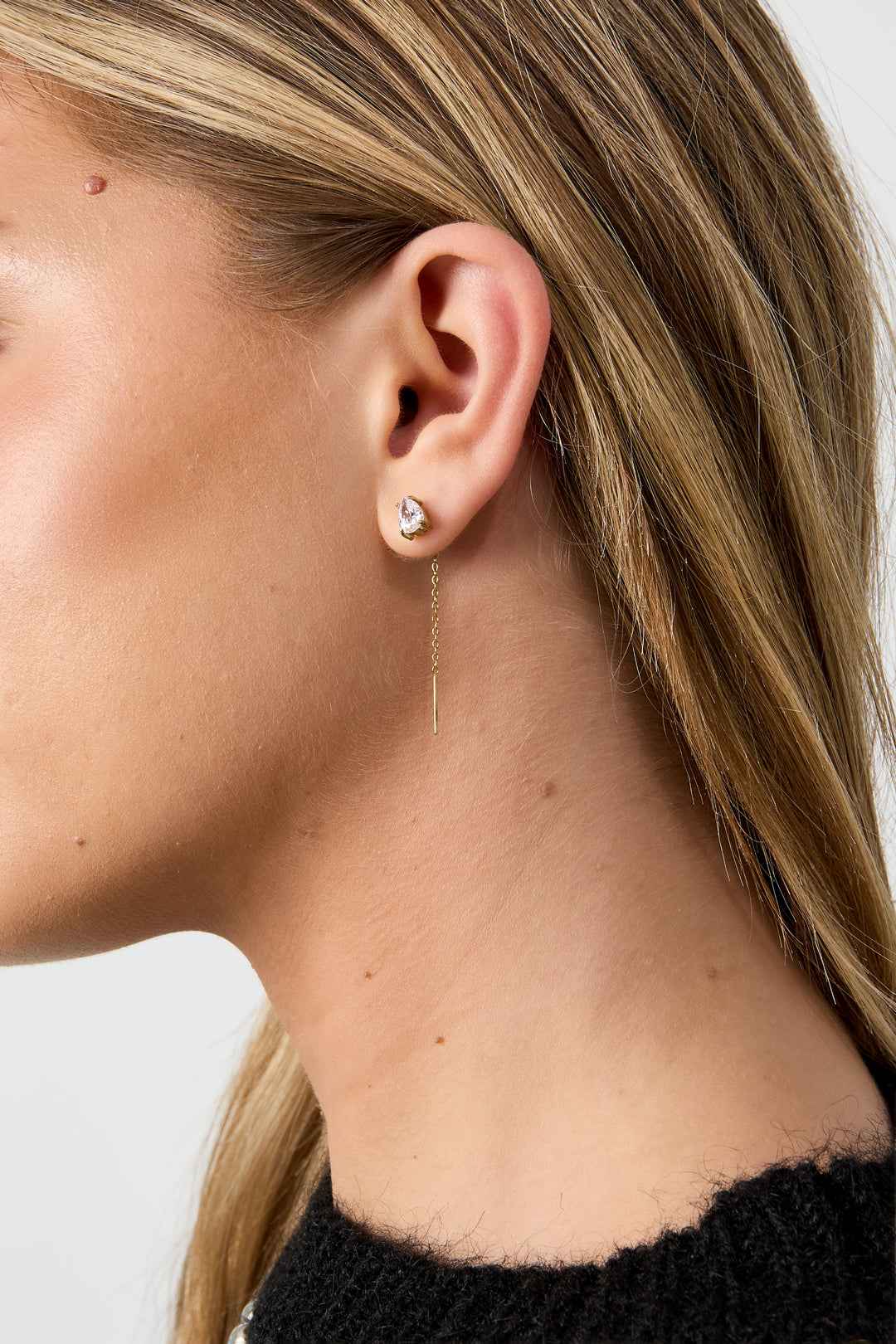 Oorbellen met hangertjes van roestvrij staal en ketting, elegante en eenvoudige serie voor dagelijks gebruik, damessieraden