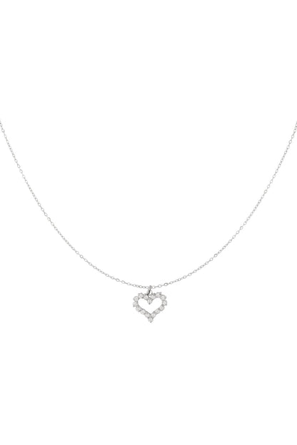 Elegant Heart Pendant Necklace, 14K Gold & Silver