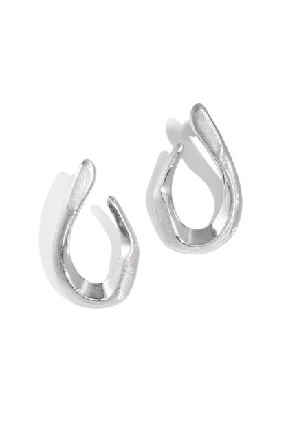 Lumé Irregular Shaped Stud Earrings, Silver & Gold