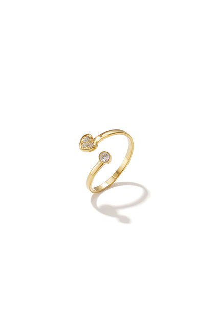 Elegant Minimalist Heart Ring in Silver & Gold