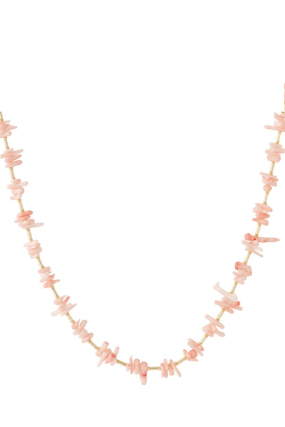 Chic Pink Beaded Necklace for Spring/Summer Elegance