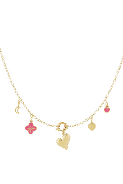 Elegant 14K Gold Plated Heart Pendant Necklace for Women