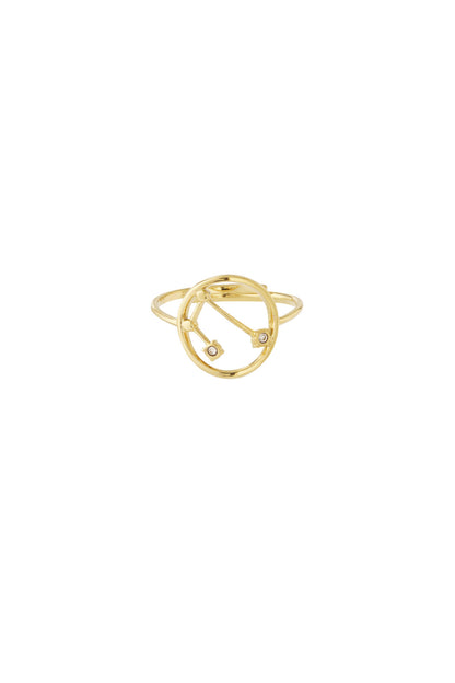 14K Gold Plated Zodiac Statement Ring for Women