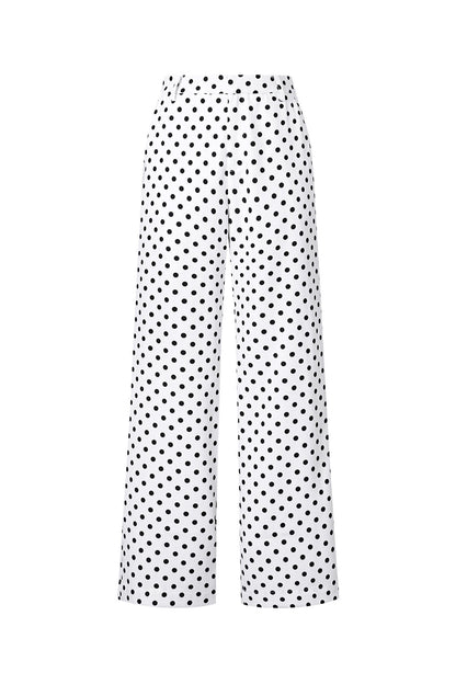Elegant Polka Dot Straight Pants for All Seasons