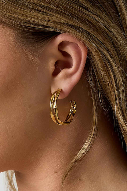 Organic double hoop earrings