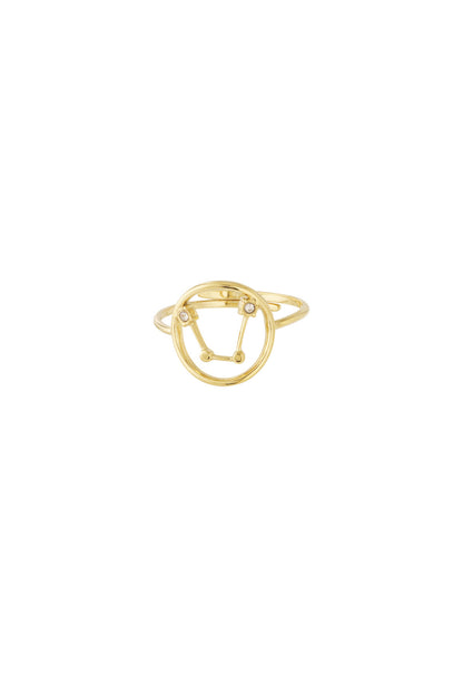 14K Gold Plated Zodiac Statement Ring for Women