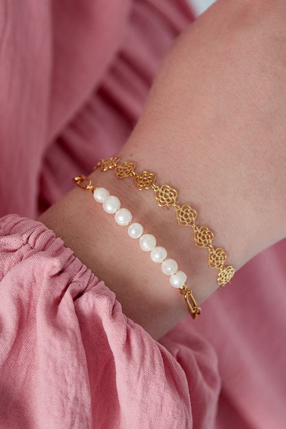 Elegant Flower Chain Bracelet for Women, Spring/Summer