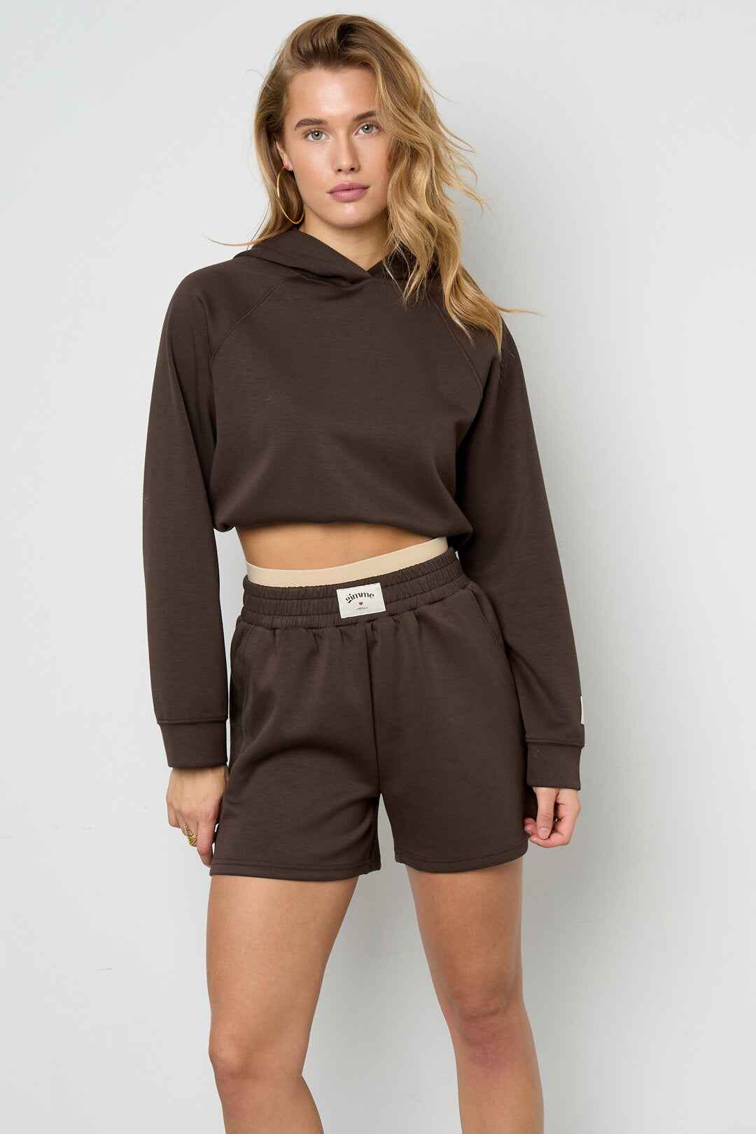 Stylish All-Fit Knitted Hoodie in Navy & Brown
