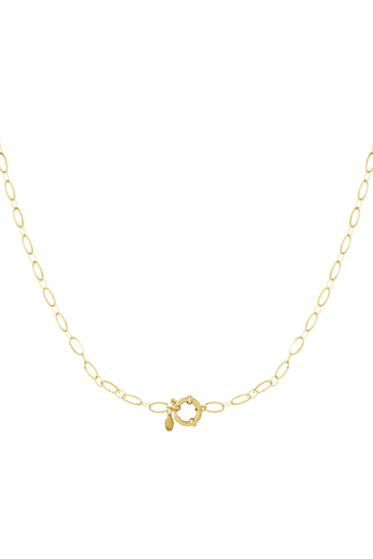 Stylish Gold Color Stainless Steel Chain Necklace