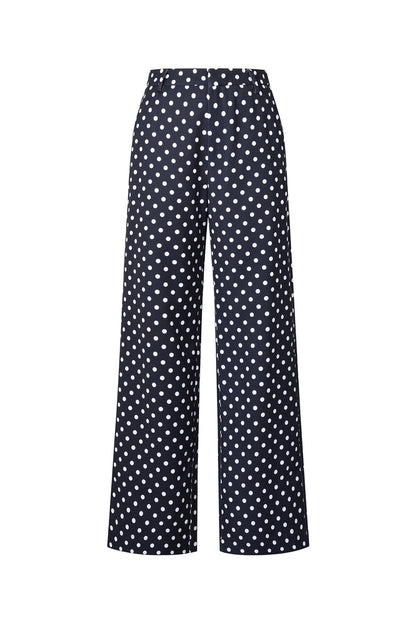 Elegant Polka Dot Straight Pants for All Seasons