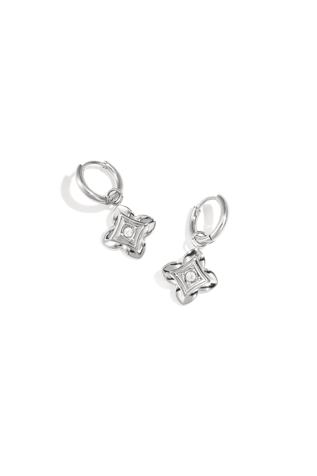 Stainless Steel Drop Earrings Flower Simple Daily Simple Series Women's jewelry