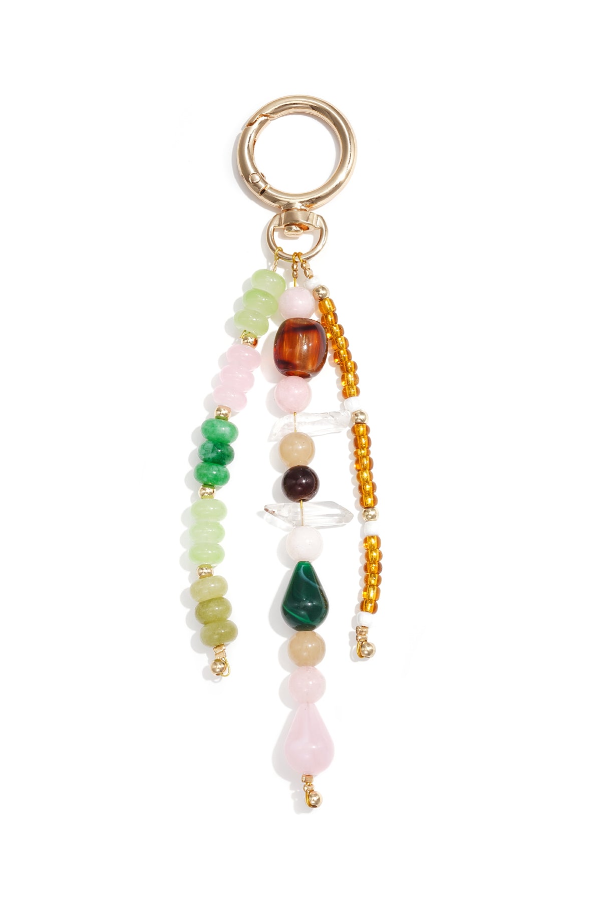 Charming Mixed Color Glass Beads Bag Charm