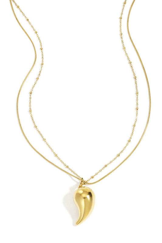 Elegant Droplet Pendant Necklace - Silver & Gold