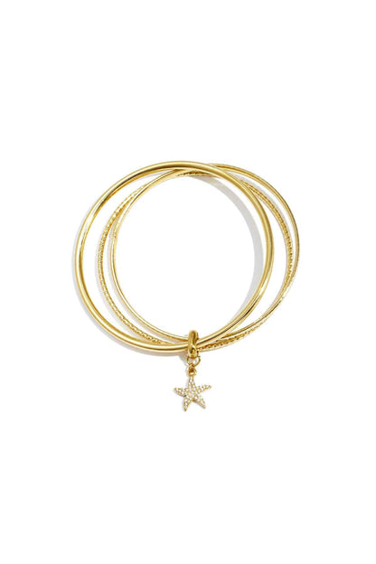 Bangles met hangende bloem charm