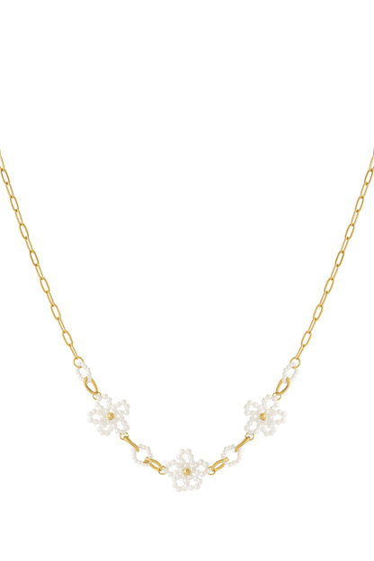 Elegant 14K Gold Plated Flower Necklace